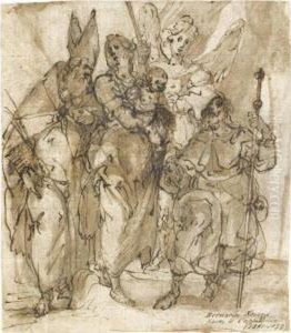The Madonna And Child, With A Bishop Saint And Saint Roch The Madonna And Child, With A Bishop Saint And Saint Roch