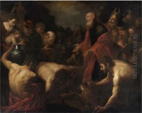 Moses Giving Water To The Israelites In The Desert - view 1