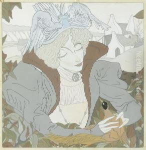 Woman With A Bird by Georges de Feure