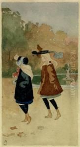Deux Fillettes Au Parc by Georges de Feure