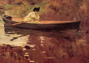 Mrs Chase In Prospect Park by William Merritt Chase