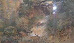 Woodland Waterfall by James Vivien de Fleury