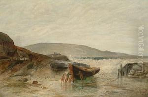 Boats In A Cove At Low Tide - view 1