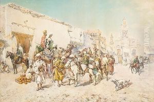 An Arab Marketplace by Mariano De Franceschi