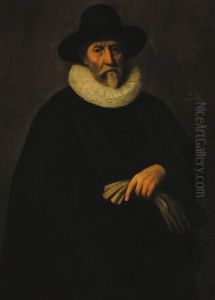 Portrait Of A Gentleman, 
Three-quarter-length, In Black Costumewith A Ruff Holding A Glove; And 
Portrait Of A Lady,three-quarter-length, In A Black Dress Holding A 
Prayer Book