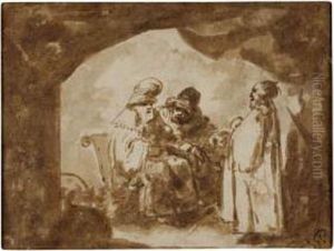 A Man Consulting A Ruler With An Attendant A Man Consulting A Ruler With An Attendant
