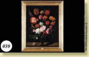 Vase De Fleurs Sur Un Entablement by Andries Jacobsz. Stock