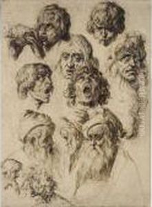 A Sheet Of Eleven Studies Of Heads