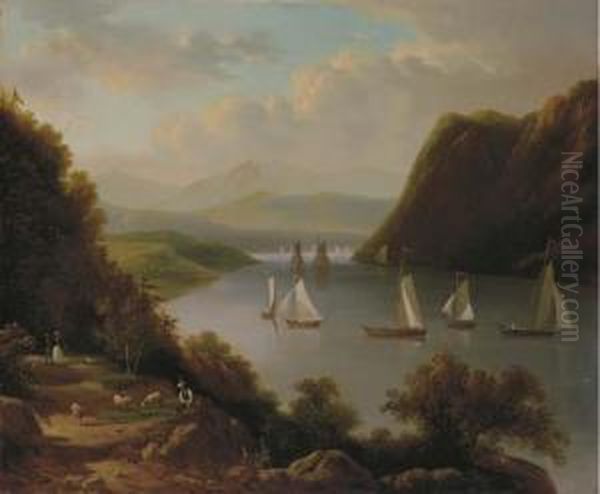 Sailboats On The River - view 1