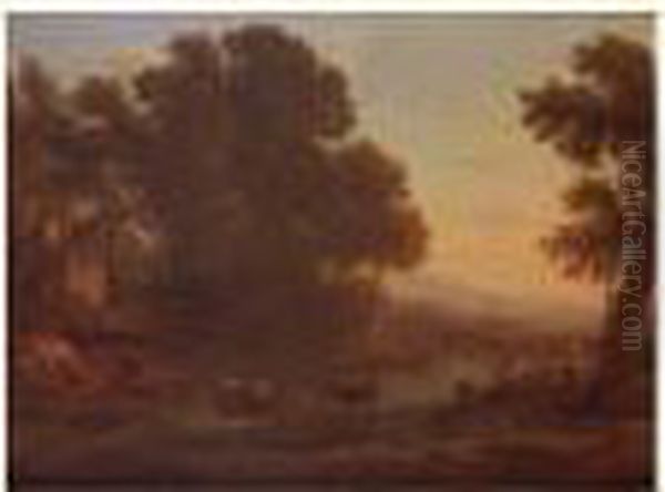 Scene Pastorale Au Bord D'une Riviere - view 1