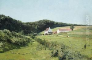 Summer Landscape With Farmhouse At The Fringe Of The Woods