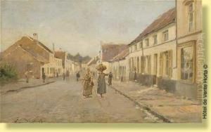 Rue De Village Animee by Jean-Baptiste De Greef