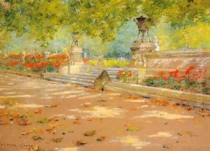 Terrace Prospect Park by William Merritt Chase
