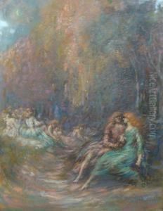 Bacchanale Dans Un Parc by Henri De Groux