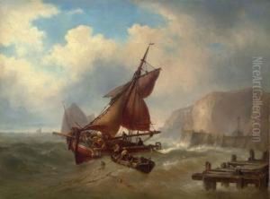 Fishing Off Port In High Seas