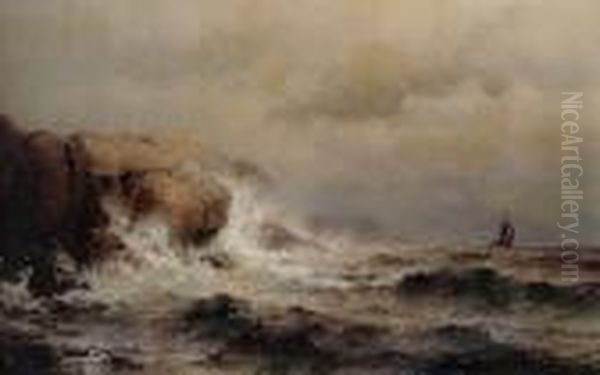 Ship Off A Stormy Coast - view 1