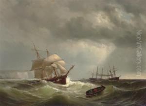 Merchant Shipping Off Dover by Mauritz F. H. de Haas