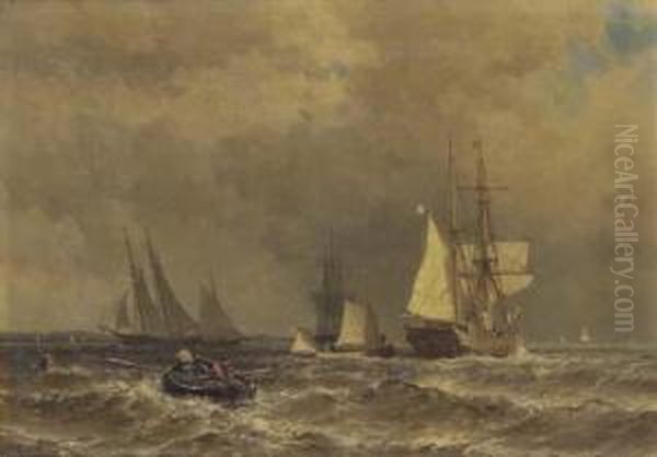 Dutch Fishing Craft Off The Coast - view 1