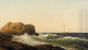 A Fine Day On The Cliffs Of Star Island, Isles Of Shoals, Nh by William Frederick de Haas
