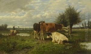 Kuhe Auf Der Weide. by William Frederick de Haas
