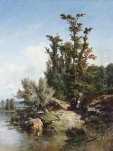 Orilla Del Rio. Aragon by Carlos de Haes