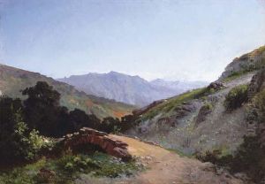 Paisaje Montanoso Con Puente