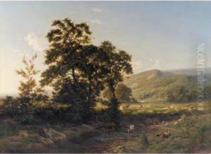Paisaje Con Ganado (panoramic Landscape With Cattle) by Carlos de Haes
