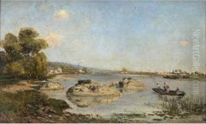 Les Roches D Arqueboises Huile Sur Panneau Signee Et Situe En Bas A Droite. 30 X 49 Cm by Godefroy de Hagemann