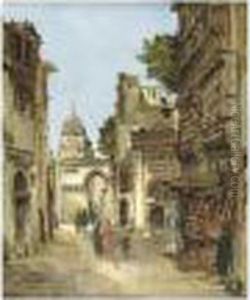 Une Rue Du Caire En 1869 by Godefroy de Hagemann