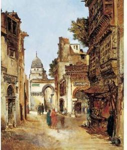 Scene De Rue Au Caire. by Godefroy de Hagemann