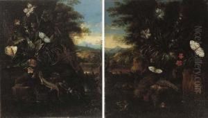 A Forest Floor Still Life With Frogs by Carl Wilhelm de Hamilton