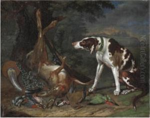Cane Che Sorveglia La Caccia by Johann Georg Hamilton