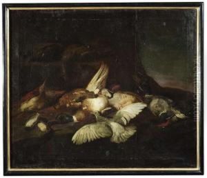 A Still Life Of Birds. Oil/canvas/canvas by Johann Georg Hamilton