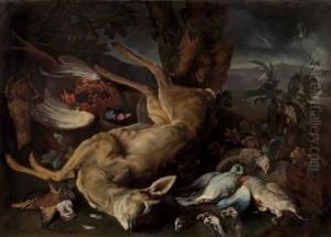 Stillleben Mitwildtieren by Ferdinand Phillip de Hamilton