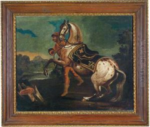 Ein Siebenburgenerpferd Wird Von Einem Bereiter Gefuhrt by Ferdinand Phillip de Hamilton