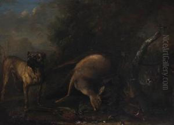 A Mastiff Guarding Dead Game - view 1