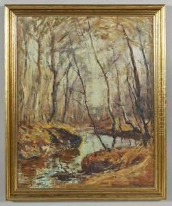 A Wooded Landscape by Franklin De Haven