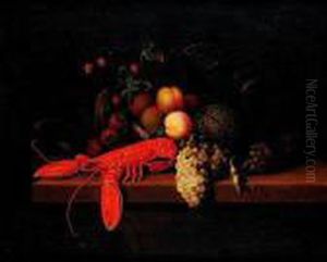 Nature Morte Au Homard Et Fruits Sur Unentablement by Cornelis De Heem
