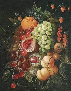 Bodegon De Uvas Con Higo, Naranja Y Otras Frutas by Cornelis De Heem
