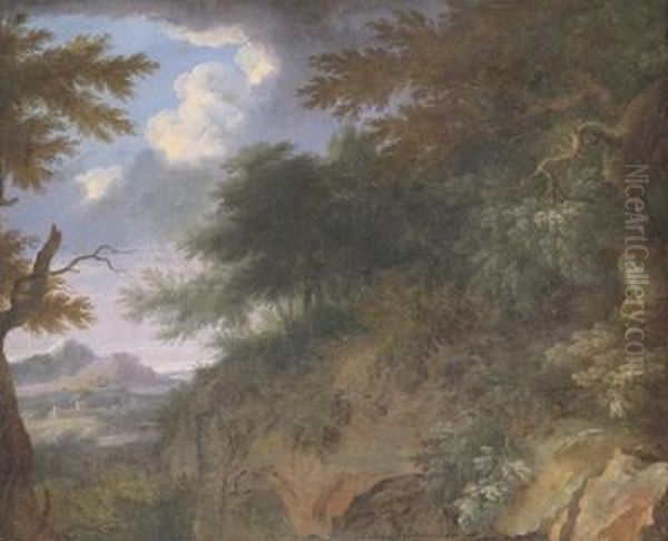 Wooded Italianate Landscape With A Distant Castle - view 1