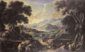 Amsterdam Paysage De La Campagne Romaine by Jacob De Heusch