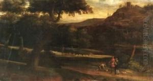 Promeneurs Sur Un Chemin Boise by Jacob De Heusch