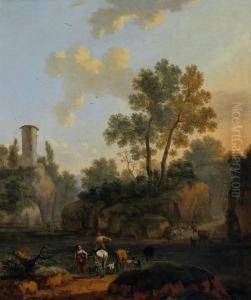 Paesaggio Italiano Con Un Corso D""acqua by Jacob De Heusch