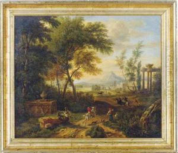 A Hunting Scene In A Wooded Valley - view 1