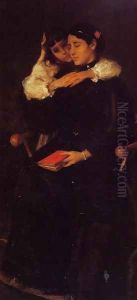 Mrs Chase And Cosy by William Merritt Chase
