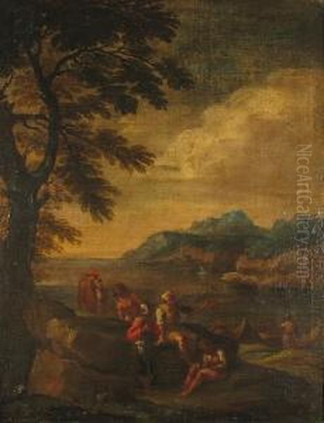 Figures In An Extensive Italianate Landscape - view 1