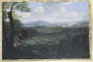 Vue Panoramique De La Campagne Romaine. by Jacob De Heusch