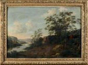Paysage Au Cavalier Pres De La Riviere by Willem de Heusch