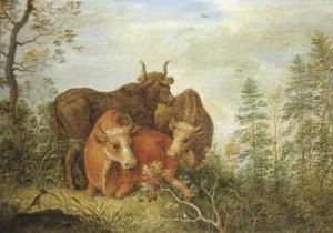 A Wooded Landscape With Cattle In A Clearing A Wooded Landscape With Cattle In A Clearing