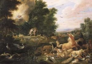 The Expulsion From The Garden Of Eden by Lambert de Hondt